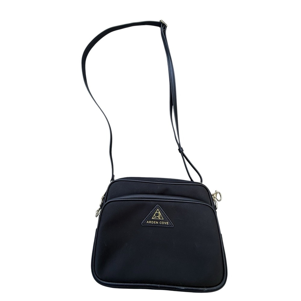 Arden Cove Black Nylon Crissy Full Crossbody Anti-Theft Bag Gold Hardware